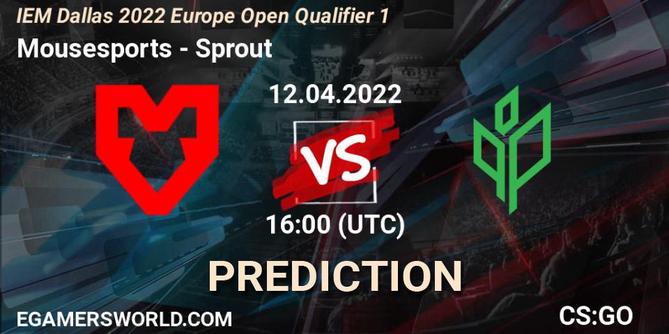 Mousesports vs Sprout: Match Prediction. 12.04.2022 at 16:00, Counter-Strike (CS2), IEM Dallas 2022 Europe Open Qualifier 1