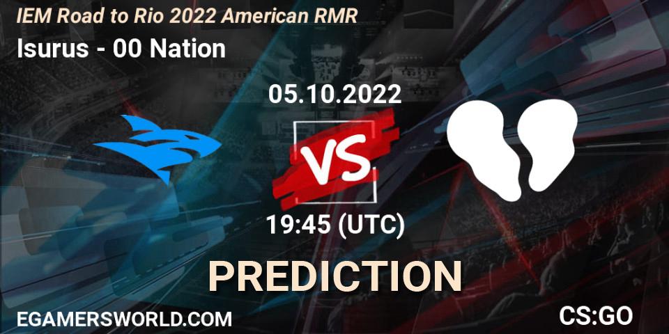 Isurus vs 00 Nation: Match Prediction. 05.10.22, CS2 (CS:GO), IEM Road to Rio 2022 American RMR