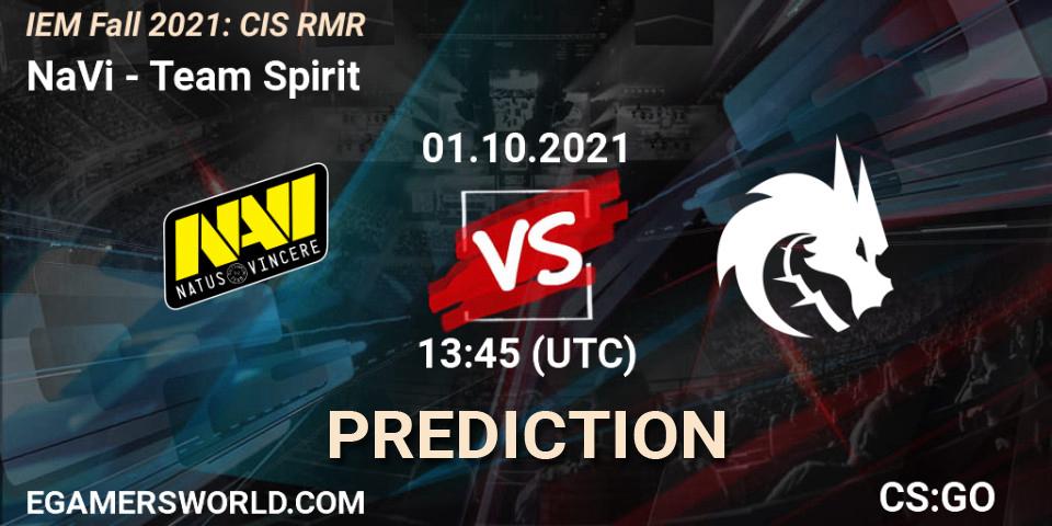 NaVi vs Team Spirit: Match Prediction. 01.10.2021 at 13:45, Counter-Strike (CS2), IEM Fall 2021: CIS RMR