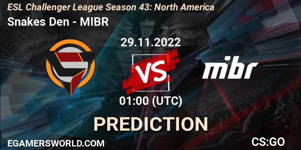 Snakes Den vs MIBR: Match Prediction. 29.11.22, CS2 (CS:GO), ESL Challenger League Season 43: North America