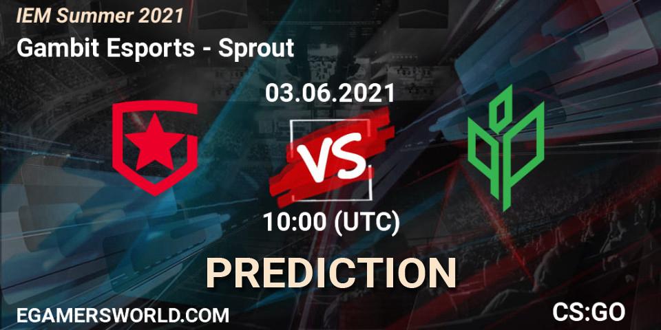 Gambit Esports vs Sprout: Match Prediction. 03.06.21, CS2 (CS:GO), IEM Summer 2021