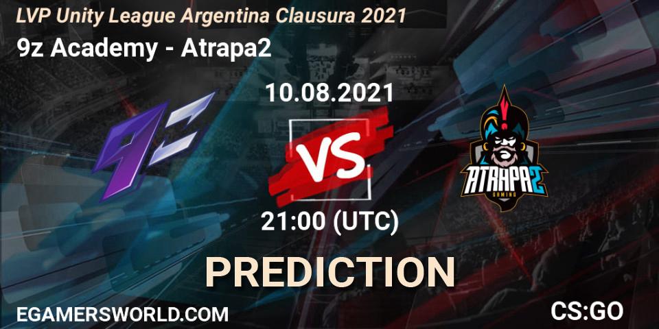 9z Academy vs Atrapa2: Match Prediction. 10.08.21, CS2 (CS:GO), LVP Unity League Argentina Clausura 2021