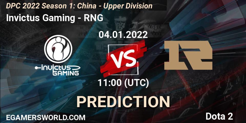 Invictus Gaming vs RNG: Match Prediction. 04.01.22, Dota 2, DPC 2022 Season 1: China - Upper Division