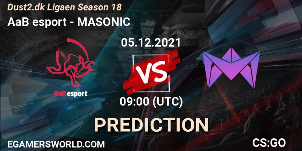 AaB esport vs MASONIC: Match Prediction. 05.12.2021 at 09:00, Counter-Strike (CS2), Dust2.dk Ligaen Season 18