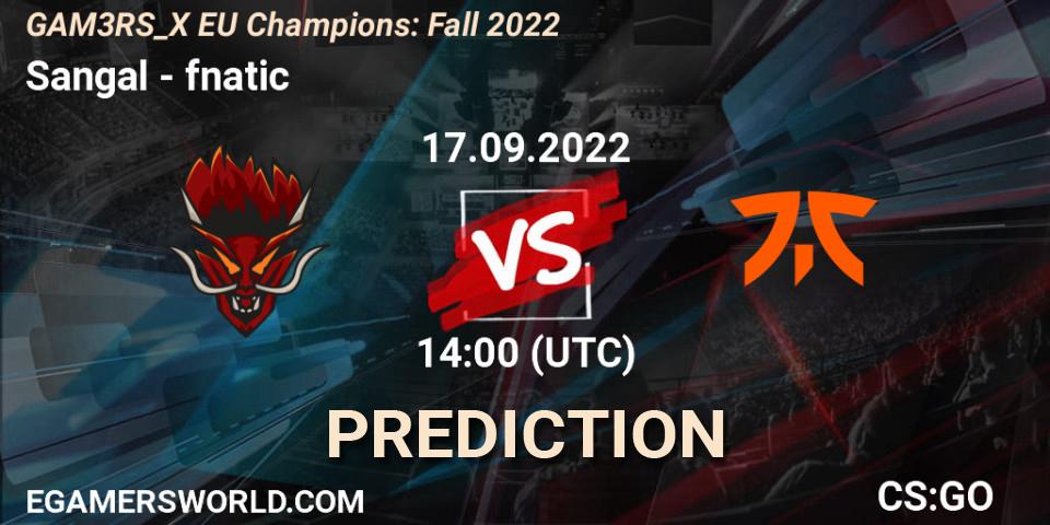 Sangal vs fnatic: Match Prediction. 17.09.2022 at 14:00, Counter-Strike (CS2), GAM3RS_X EU Champions: Fall 2022