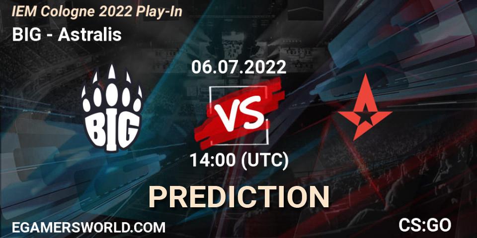 BIG vs Astralis: Match Prediction. 06.07.2022 at 14:15, Counter-Strike (CS2), IEM Cologne 2022 Play-In