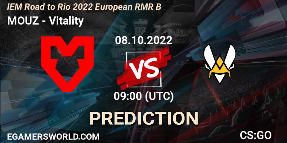 MOUZ vs Vitality: Match Prediction. 08.10.22, CS2 (CS:GO), IEM Road to Rio 2022 European RMR B