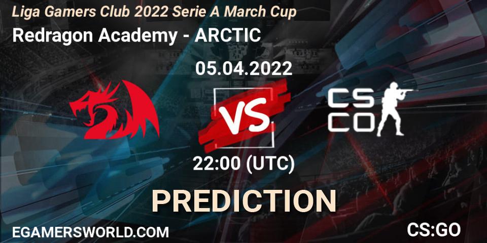 Redragon Academy vs ARCTIC: Match Prediction. 05.04.2022 at 22:45, Counter-Strike (CS2), Liga Gamers Club 2022 Serie A March Cup