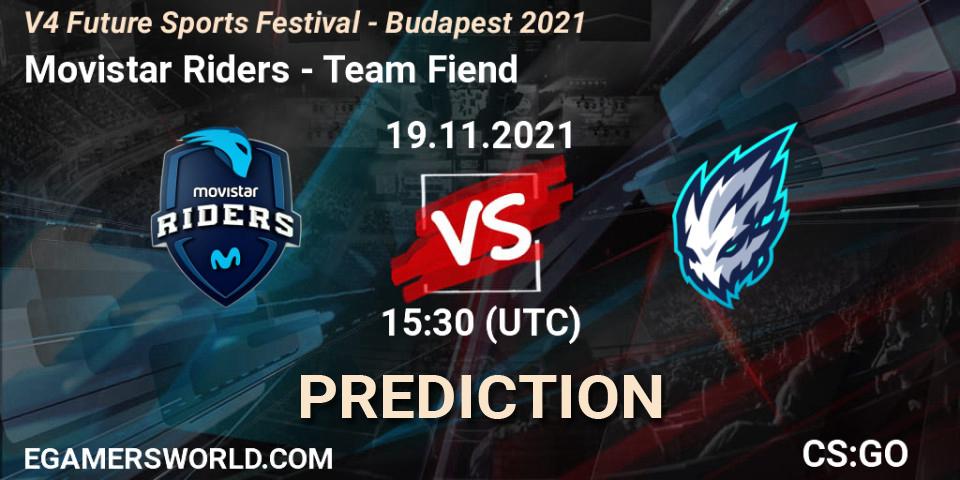 Movistar Riders vs Team Fiend: Match Prediction. 19.11.2021 at 15:40, Counter-Strike (CS2), V4 Future Sports Festival - Budapest 2021
