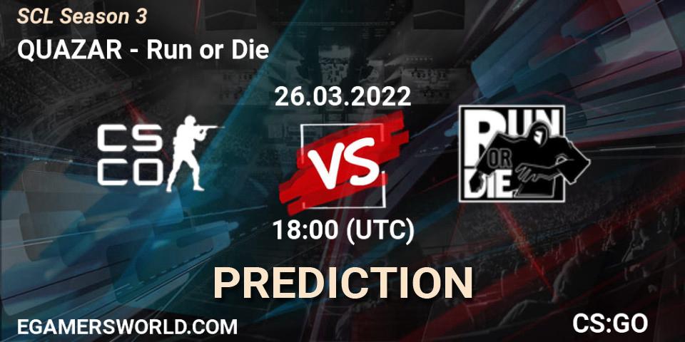 QUAZAR vs Run or Die: Match Prediction. 26.03.2022 at 18:10, Counter-Strike (CS2), SCL Season 3