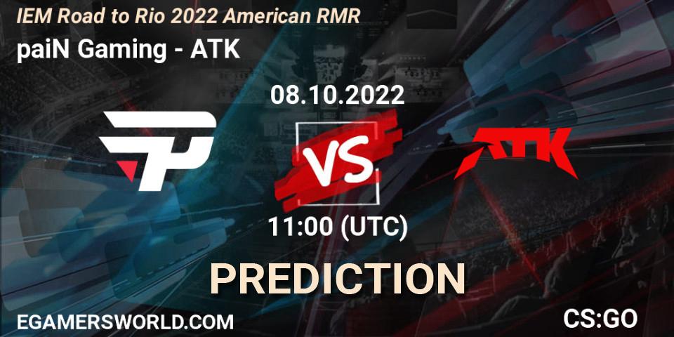 paiN Gaming vs ATK: Match Prediction. 08.10.2022 at 11:00, Counter-Strike (CS2), IEM Road to Rio 2022 American RMR