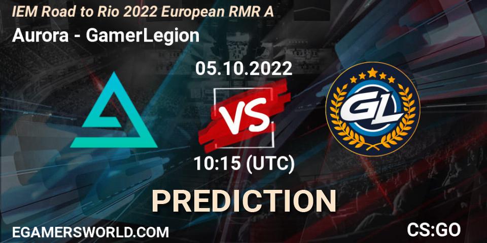 Aurora vs GamerLegion: Match Prediction. 05.10.22, CS2 (CS:GO), IEM Road to Rio 2022 European RMR A
