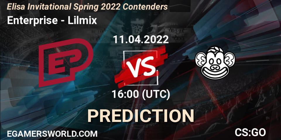 Enterprise vs Lilmix: Match Prediction. 11.04.2022 at 16:15, Counter-Strike (CS2), Elisa Invitational Spring 2022 Contenders