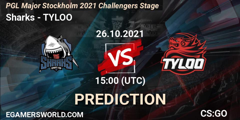 Sharks vs TYLOO: Match Prediction. 26.10.2021 at 15:35, Counter-Strike (CS2), PGL Major Stockholm 2021 Challengers Stage