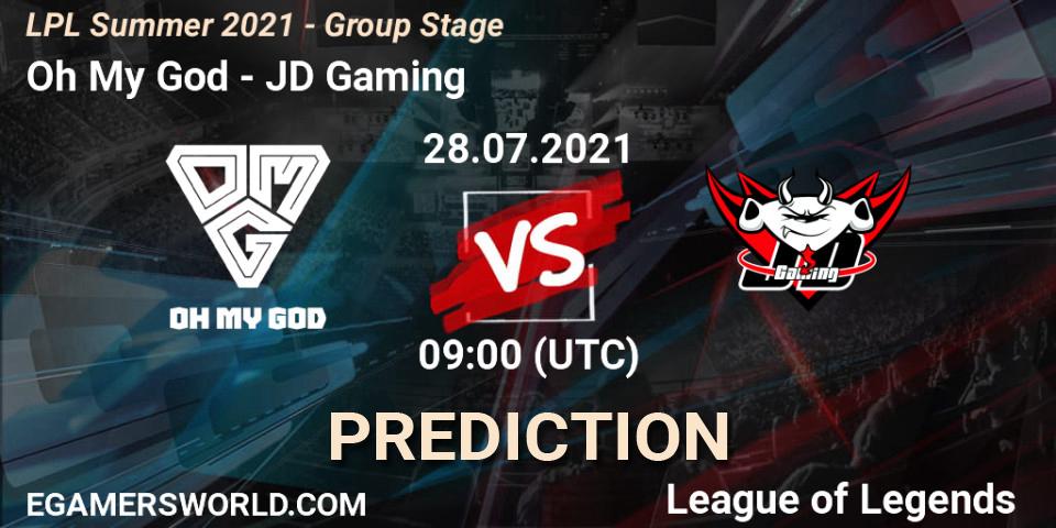 Oh My God vs JD Gaming: Match Prediction. 28.07.21, LoL, LPL Summer 2021 - Group Stage