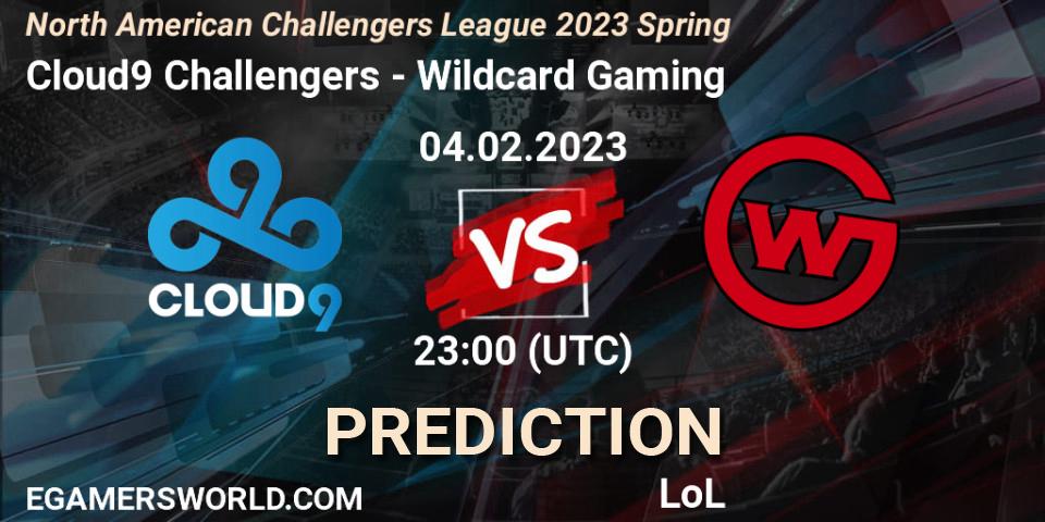 Cloud9 Challengers vs Wildcard Gaming: Match Prediction. 04.02.23, LoL, NACL 2023 Spring - Group Stage