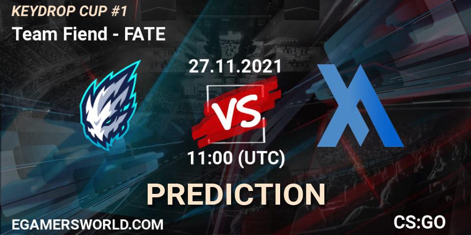Team Fiend vs FATE: Match Prediction. 27.11.2021 at 11:00, Counter-Strike (CS2), KEYDROP CUP #1