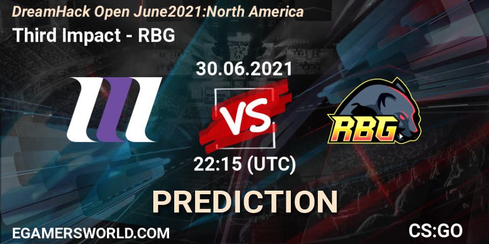 Third Impact vs RBG: Match Prediction. 30.06.2021 at 23:25, Counter-Strike (CS2), DreamHack Open June 2021: North America
