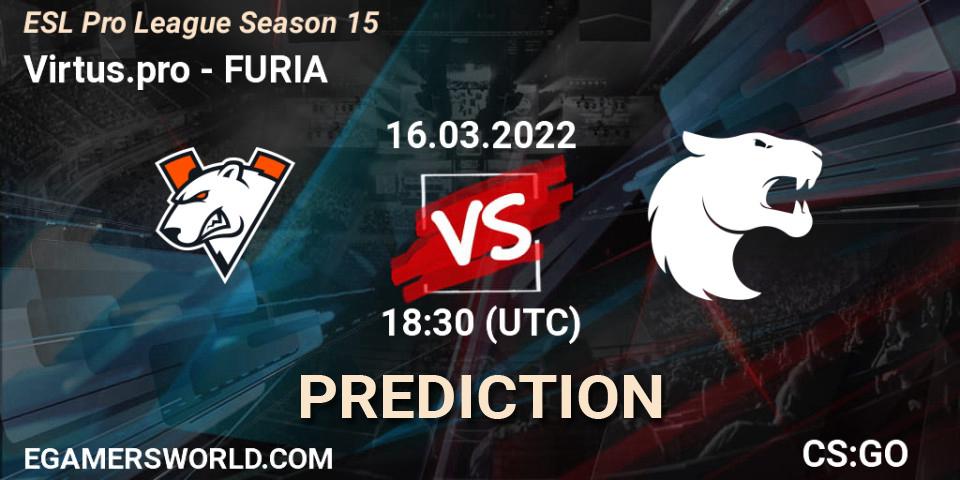 Outsiders vs FURIA: Match Prediction. 16.03.2022 at 19:00, Counter-Strike (CS2), ESL Pro League Season 15