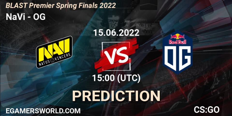 NaVi vs OG: Match Prediction. 15.06.2022 at 15:30, Counter-Strike (CS2), BLAST Premier Spring Finals 2022 