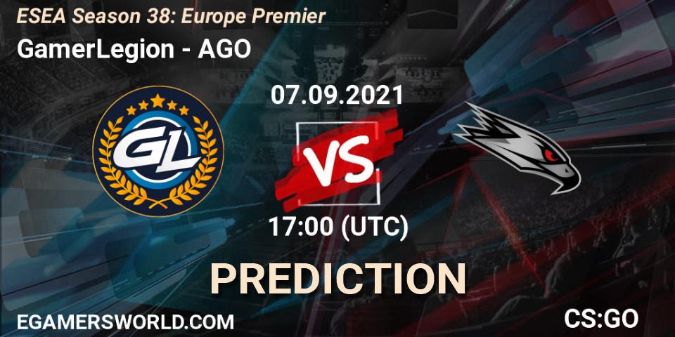 GamerLegion vs AGO: Match Prediction. 07.09.2021 at 17:00, Counter-Strike (CS2), ESEA Season 38: Europe Premier