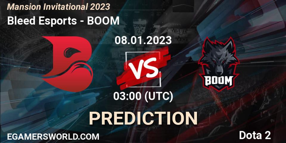 Bleed Esports vs BOOM: Match Prediction. 08.01.2023 at 04:00, Dota 2, Mansion Invitational 2023