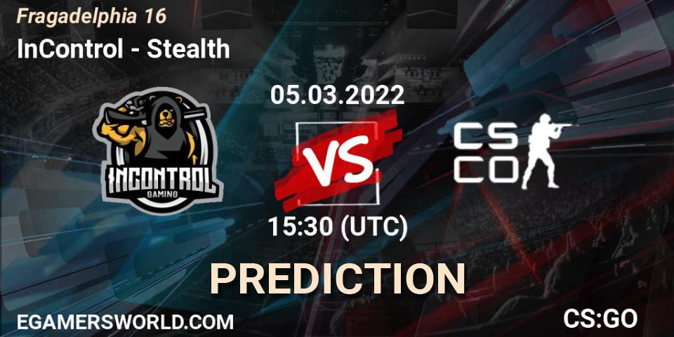 InControl vs Stealth: Match Prediction. 05.03.2022 at 15:55, Counter-Strike (CS2), Fragadelphia 16