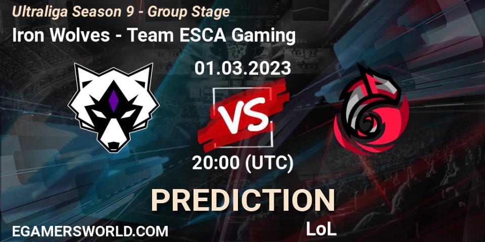 Iron Wolves vs Team ESCA Gaming: Match Prediction. 01.03.23, LoL, Ultraliga Season 9 - Group Stage