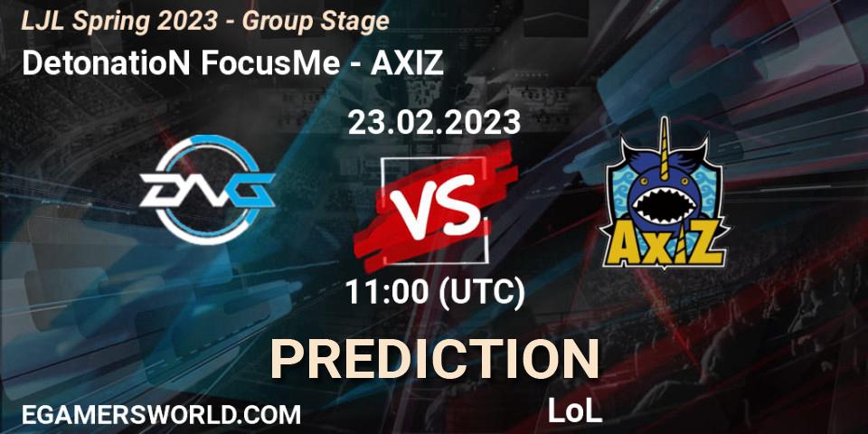 DetonatioN FocusMe vs AXIZ: Match Prediction. 23.02.23, LoL, LJL Spring 2023 - Group Stage