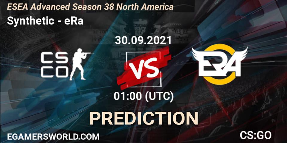 Synthetic vs eRa: Match Prediction. 30.09.2021 at 01:10, Counter-Strike (CS2), ESEA Advanced Season 38 North America