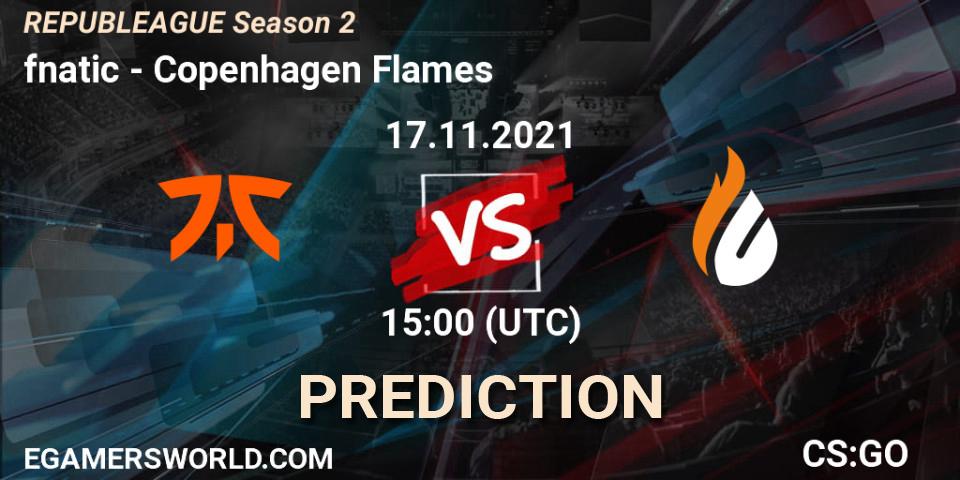 fnatic vs Copenhagen Flames: Match Prediction. 17.11.2021 at 15:00, Counter-Strike (CS2), REPUBLEAGUE Season 2