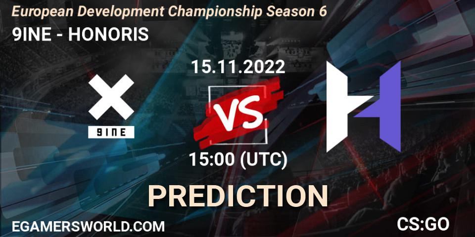9INE vs HONORIS: Match Prediction. 15.11.22, CS2 (CS:GO), European Development Championship Season 6