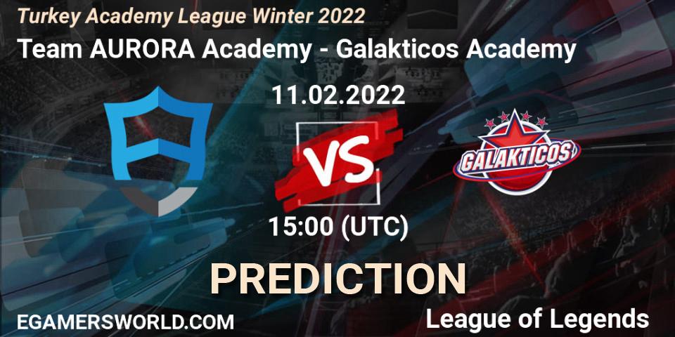 Team AURORA Academy vs Galakticos Academy: Match Prediction. 11.02.2022 at 15:00, LoL, Turkey Academy League Winter 2022