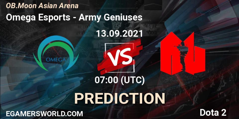 Omega Esports vs Army Geniuses: Match Prediction. 13.09.2021 at 07:02, Dota 2, OB.Moon Asian Arena