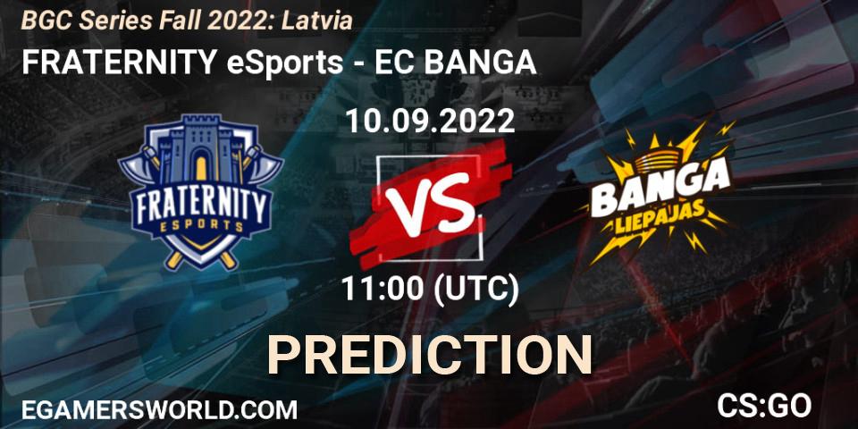 FRATERNITY eSports vs EC BANGA: Match Prediction. 10.09.2022 at 11:00, Counter-Strike (CS2), BGC Series Fall 2022: Latvia
