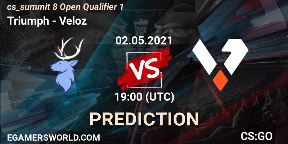 Triumph vs Veloz: Match Prediction. 02.05.2021 at 19:00, Counter-Strike (CS2), cs_summit 8 Open Qualifier 1