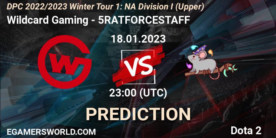Wildcard Gaming vs 5RATFORCESTAFF: Match Prediction. 18.01.23, Dota 2, DPC 2022/2023 Winter Tour 1: NA Division I (Upper)