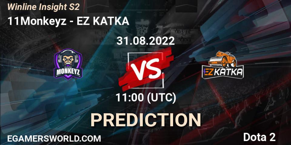 11Monkeyz vs EZ KATKA: Match Prediction. 31.08.2022 at 11:00, Dota 2, Winline Insight S2