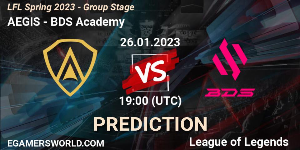 AEGIS vs BDS Academy: Match Prediction. 26.01.2023 at 19:15, LoL, LFL Spring 2023 - Group Stage