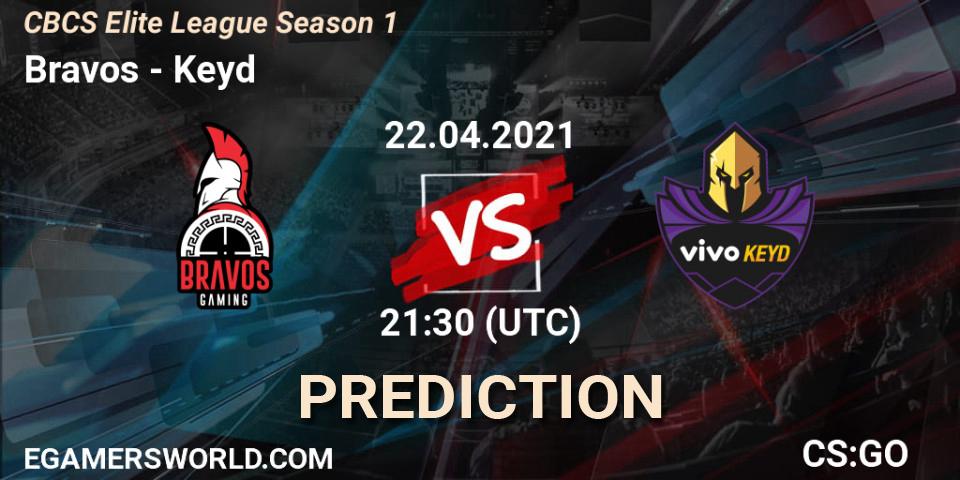 Bravos vs Keyd: Match Prediction. 23.04.2021 at 21:30, Counter-Strike (CS2), CBCS Elite League Season 1