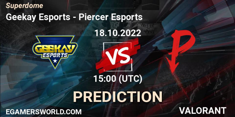 Geekay Esports vs Piercer Esports: Match Prediction. 18.10.2022 at 16:10, VALORANT, Superdome