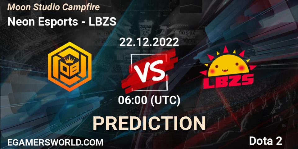 Neon Esports vs LBZS: Match Prediction. 22.12.2022 at 06:05, Dota 2, Moon Studio Campfire