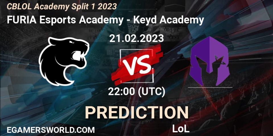 FURIA Esports Academy vs Keyd Academy: Match Prediction. 21.02.2023 at 22:00, LoL, CBLOL Academy Split 1 2023