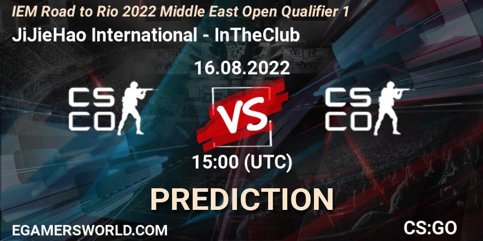 JiJieHao International vs InTheClub: Match Prediction. 16.08.2022 at 15:00, Counter-Strike (CS2), IEM Road to Rio 2022 Middle East Open Qualifier 1