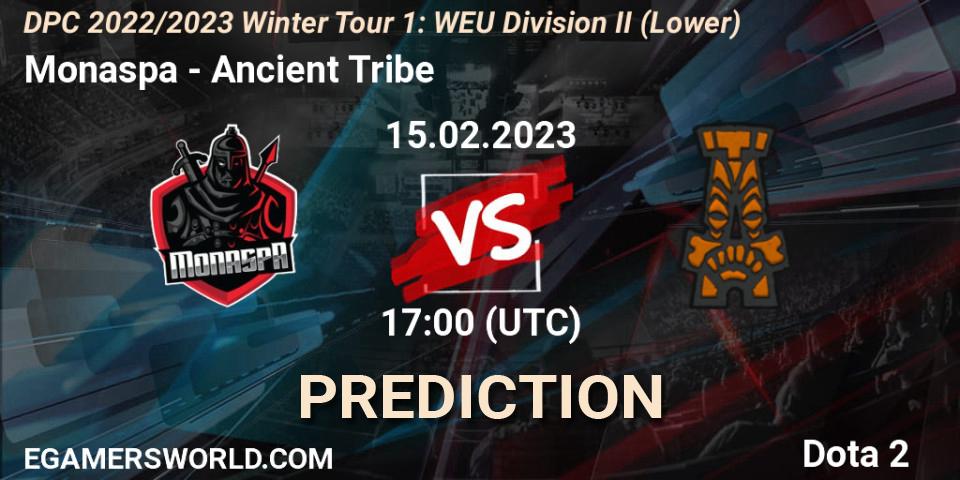Monaspa vs Ancient Tribe: Match Prediction. 15.02.23, Dota 2, DPC 2022/2023 Winter Tour 1: WEU Division II (Lower)