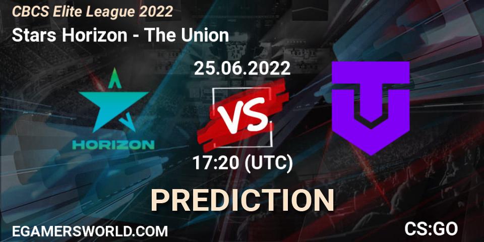 Stars Horizon vs The Union: Match Prediction. 25.06.2022 at 17:20, Counter-Strike (CS2), CBCS Elite League 2022