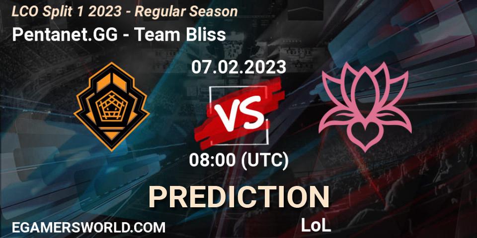 Pentanet.GG vs Team Bliss: Match Prediction. 07.02.23, LoL, LCO Split 1 2023 - Regular Season