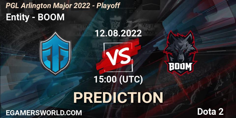 Entity vs BOOM: Match Prediction. 12.08.2022 at 15:01, Dota 2, PGL Arlington Major 2022 - Playoff