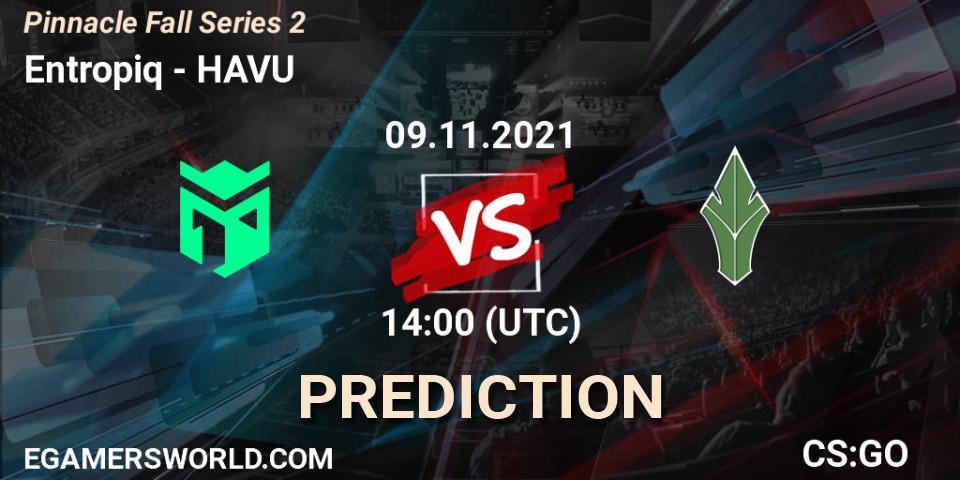 Entropiq vs HAVU: Match Prediction. 09.11.2021 at 14:05, Counter-Strike (CS2), Pinnacle Fall Series #2