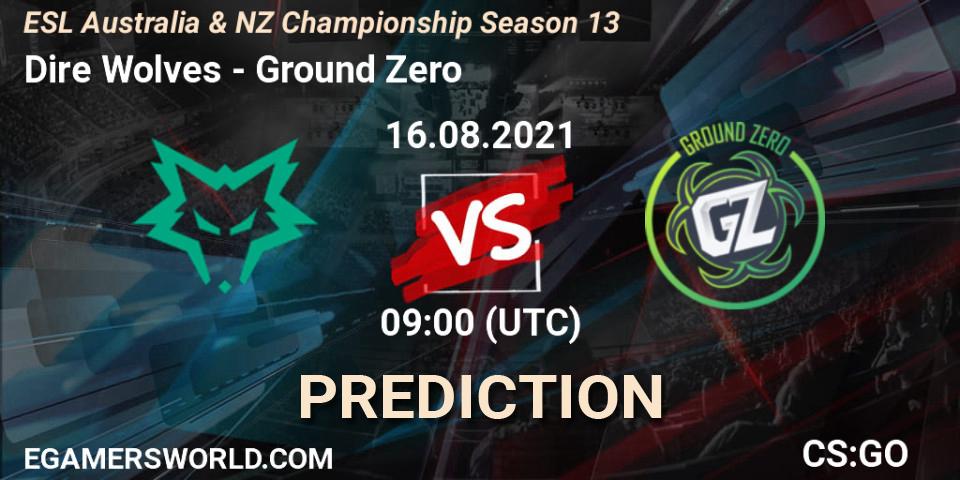 Dire Wolves vs Ground Zero: Match Prediction. 16.08.2021 at 09:05, Counter-Strike (CS2), ESL Australia & NZ Championship Season 13